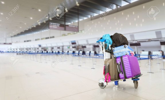Trolleys For The Luggage On Airports